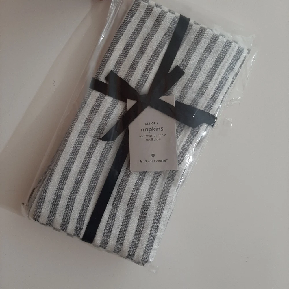 West Elm European Linen Stripe Napkins